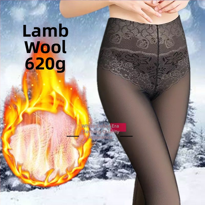 Женски зимни чорапогащи-леггинси от chenille със спандекс, висока еластичност, средна плътност, поддържат топлината