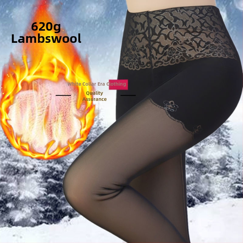 Женски зимни чорапогащи-леггинси от chenille със спандекс, висока еластичност, средна плътност, поддържат топлината