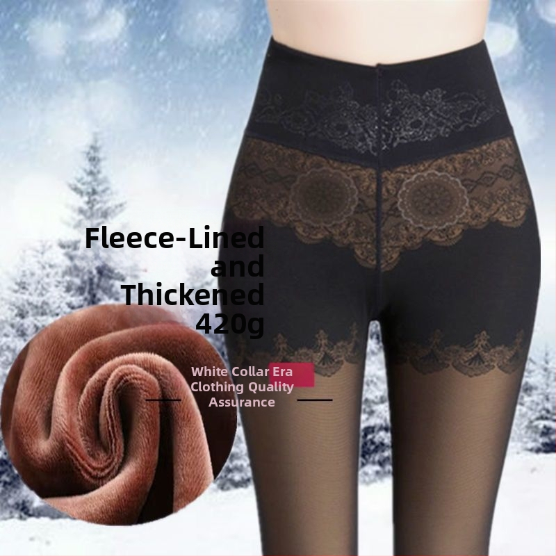 Женски зимни чорапогащи-леггинси от chenille със спандекс, висока еластичност, средна плътност, поддържат топлината