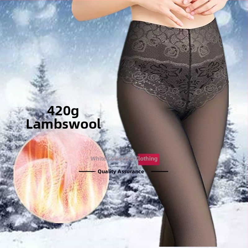 Женски зимни чорапогащи-леггинси от chenille със спандекс, висока еластичност, средна плътност, поддържат топлината