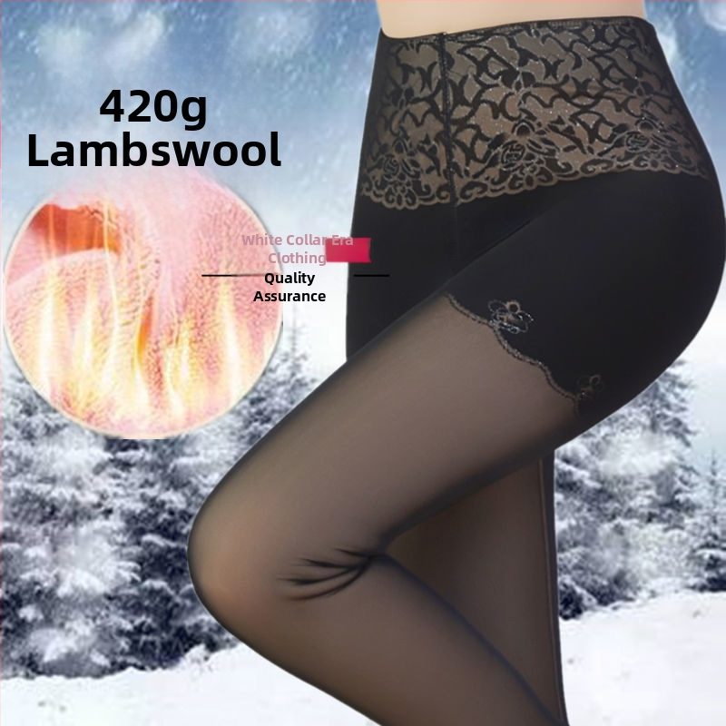 Женски зимни чорапогащи-леггинси от chenille със спандекс, висока еластичност, средна плътност, поддържат топлината