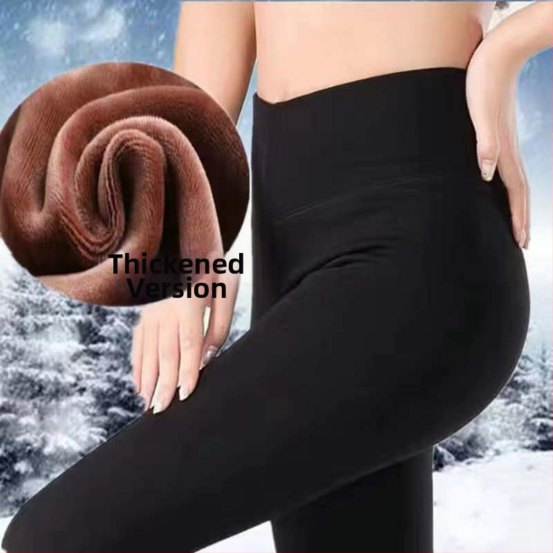 Женски зимни чорапогащи-леггинси от chenille със спандекс, висока еластичност, средна плътност, поддържат топлината