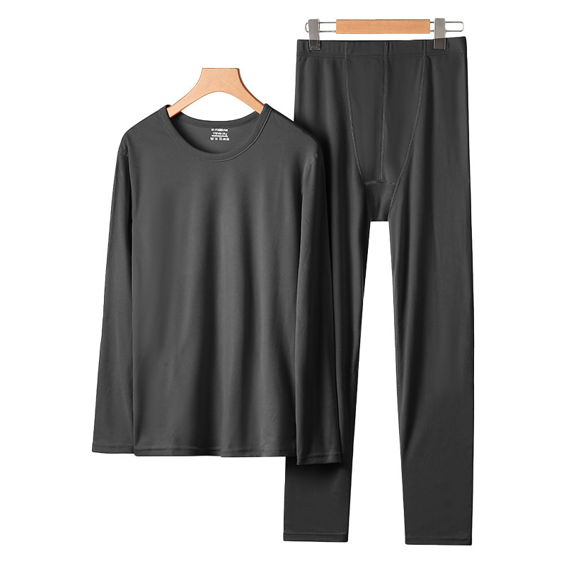 Unisex termalni set: dvostruki sloj top i hlače, okrugli ovratnik, dugi rukavi, srednje težine poliestera (181–200 g/m²), Derong tkanina