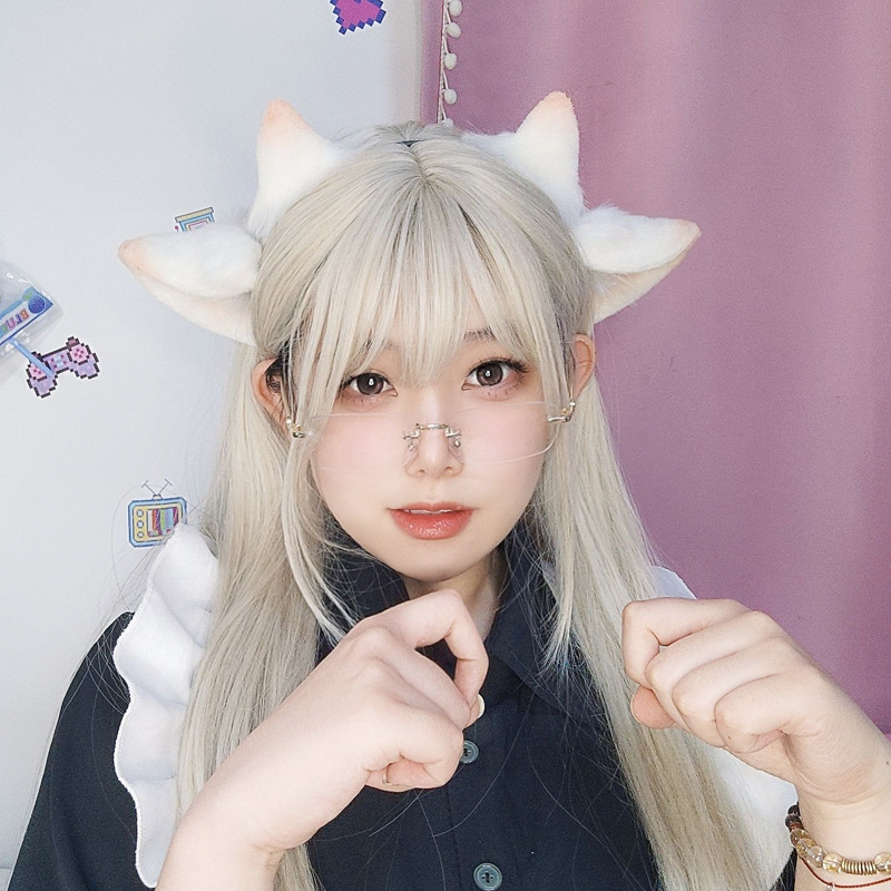 Cosplay set plišanih ovčjih ušiju i repa s gumicom za kosu – rekvizite za Halloween za odrasle, proljeće 2025