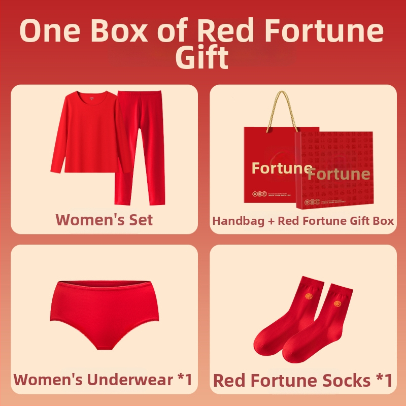 Unisex pamukasti termalni komplet, s fleksi podstavom, srednja debljina 181–200 g/m², gornji dio s okruglim izrezom i dugi rukav + hlače, porijeklo Suzhou, namijenjeno godini životinjskog znaka i svadbenim prilikama