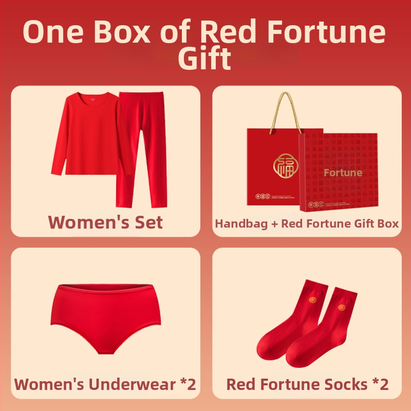 Unisex pamukasti termalni komplet, s fleksi podstavom, srednja debljina 181–200 g/m², gornji dio s okruglim izrezom i dugi rukav + hlače, porijeklo Suzhou, namijenjeno godini životinjskog znaka i svadbenim prilikama