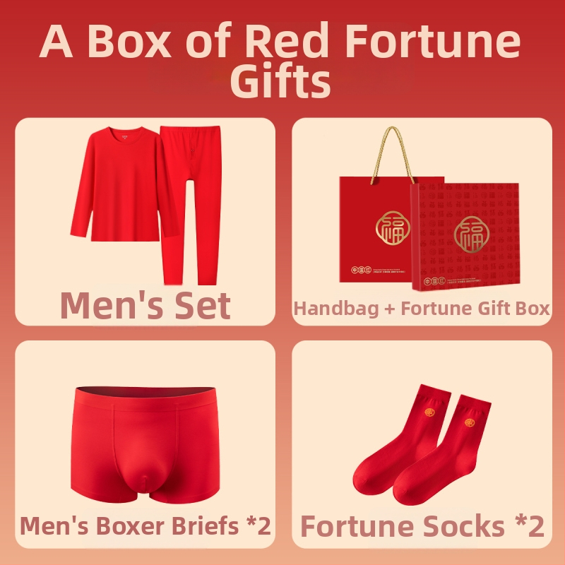 Unisex pamukasti termalni komplet, s fleksi podstavom, srednja debljina 181–200 g/m², gornji dio s okruglim izrezom i dugi rukav + hlače, porijeklo Suzhou, namijenjeno godini životinjskog znaka i svadbenim prilikama