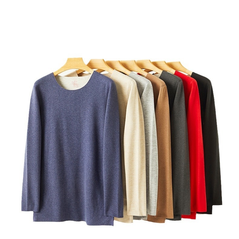 Muški vuneni termalni set za jesen/zimu – osnovni sloj gornji i donji dio, okrugli ovratnik, dugi rukav, debljina 251–300 g/m²