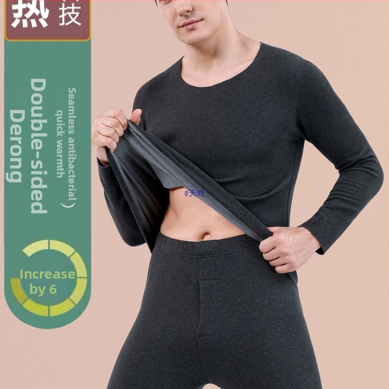 Termo spodná súprava pre mužov a ženy, vykurovacie vlákno, bavlnená základná látka, extrahustá látka 501–600 g/m², velúrové podšitie, dlhé rukávy