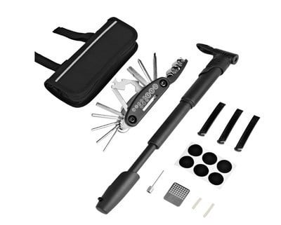 Pārnēsājams daudzfunkcionāls velosipēdu remonta instrumentu komplekts MTB un riepu remontam (Pārnēsājams, Daudzfunkcionāls, MTB, Riepu remonts)