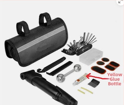 Pārnēsājams daudzfunkcionāls velosipēdu remonta instrumentu komplekts MTB un riepu remontam (Pārnēsājams, Daudzfunkcionāls, MTB, Riepu remonts)