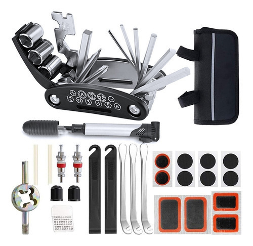 Pārnēsājams daudzfunkcionāls velosipēdu remonta instrumentu komplekts MTB un riepu remontam (Pārnēsājams, Daudzfunkcionāls, MTB, Riepu remonts)