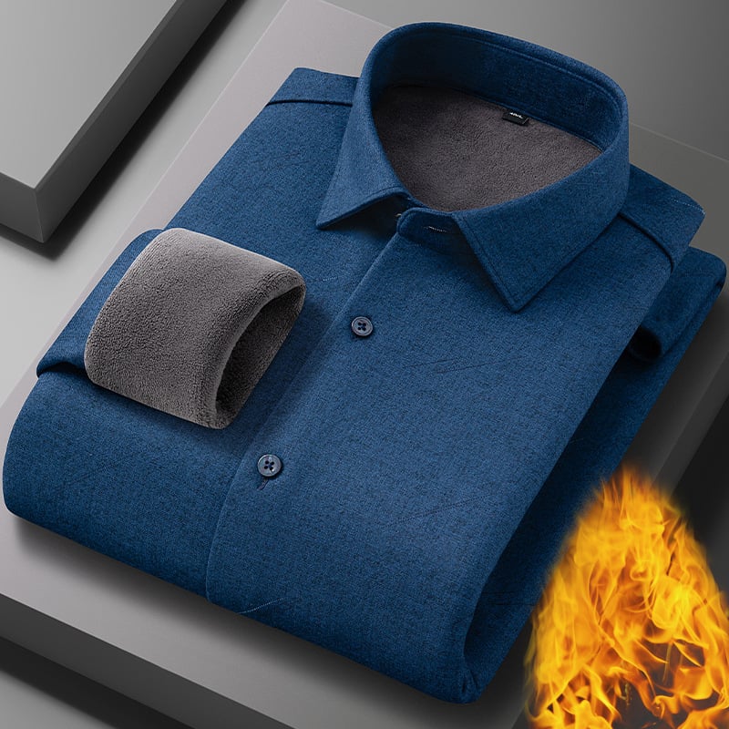 Termalna košulja od vunenog flisa s flisom, podstavljena flisom, karirani uzorak, kvadratni ovratnik, dugi rukavi