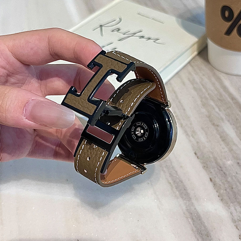 Brățară de ceas din piele autentică Huawei cu închidere magnetică, compatibilă universal cu GT4/GT5/GT6 și Watch5