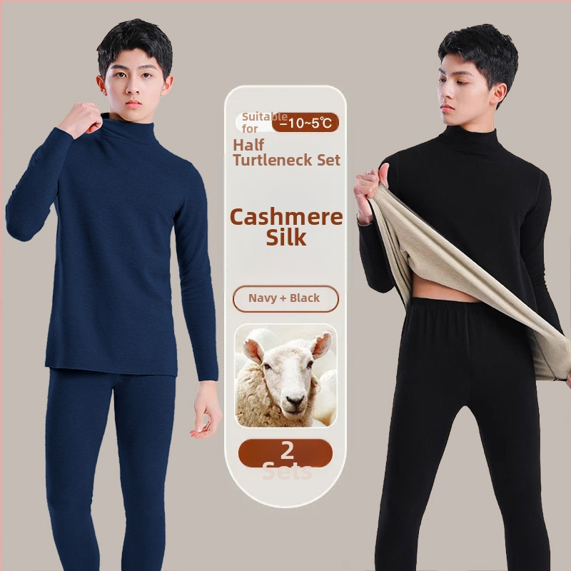 Tinejdžerski termalni set: gornji dio i hlače od vune, dugi rukavi, ekstra debela vuna