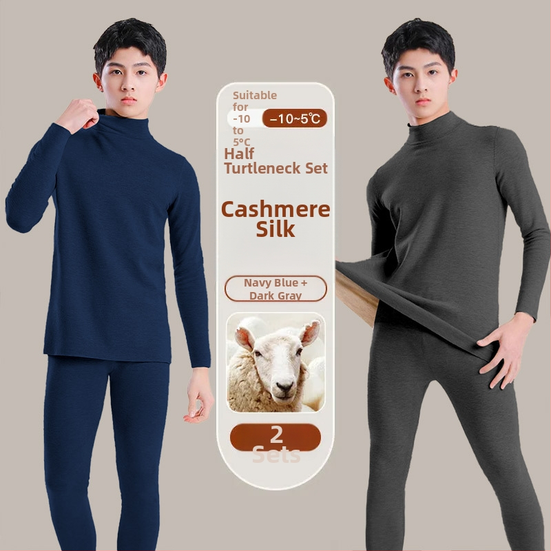 Tinejdžerski termalni set: gornji dio i hlače od vune, dugi rukavi, ekstra debela vuna