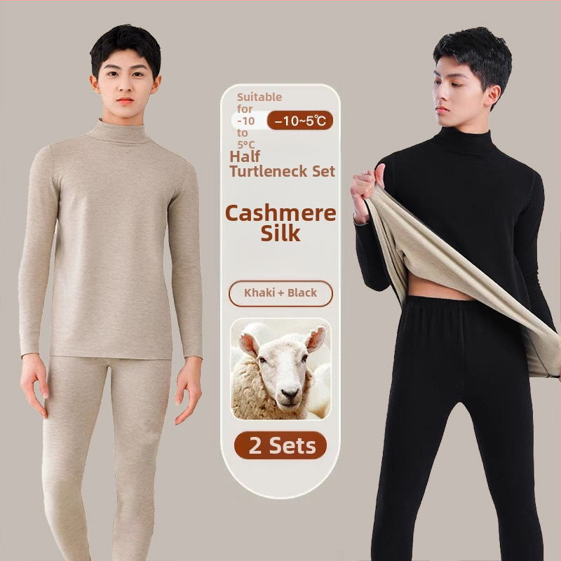 Tinejdžerski termalni set: gornji dio i hlače od vune, dugi rukavi, ekstra debela vuna