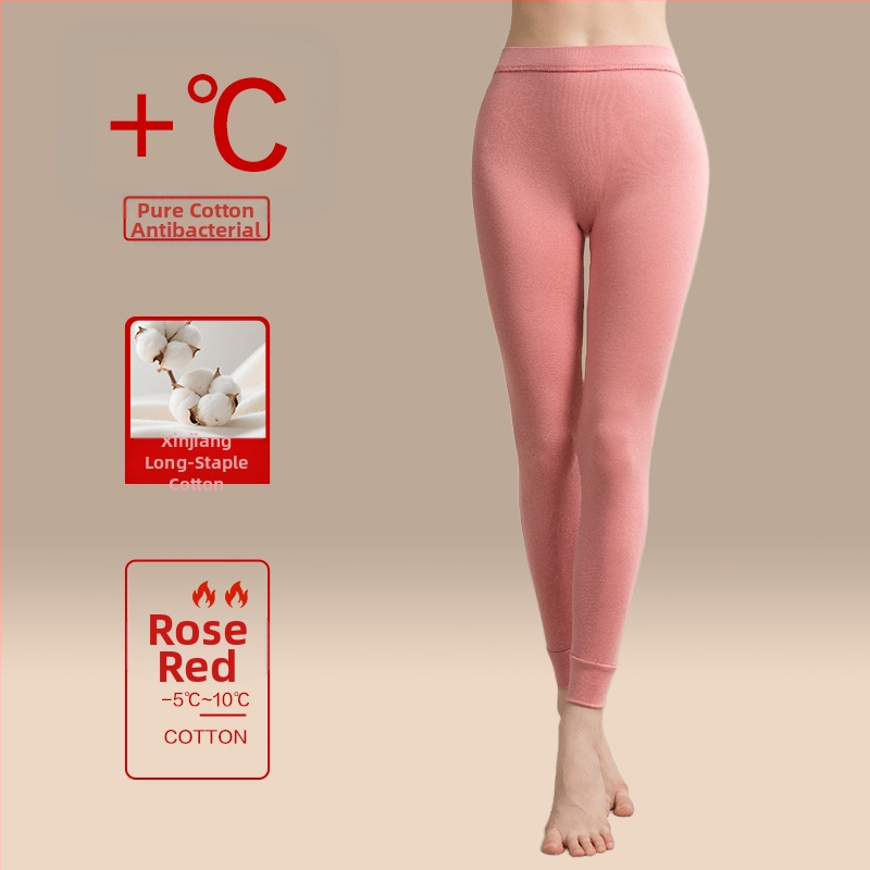 Moteriškos storos 100% medvilnės termines kelnes, vieno sluoksnio, išlaiko šilumą