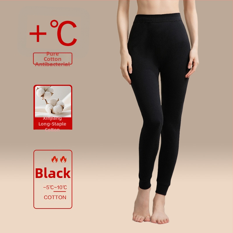 Moteriškos storos 100% medvilnės termines kelnes, vieno sluoksnio, išlaiko šilumą