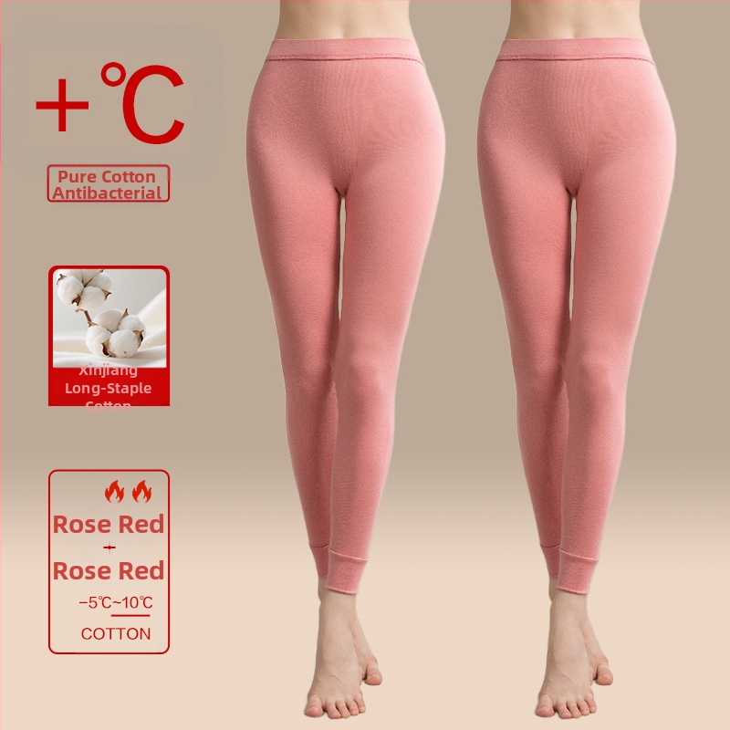 Moteriškos storos 100% medvilnės termines kelnes, vieno sluoksnio, išlaiko šilumą