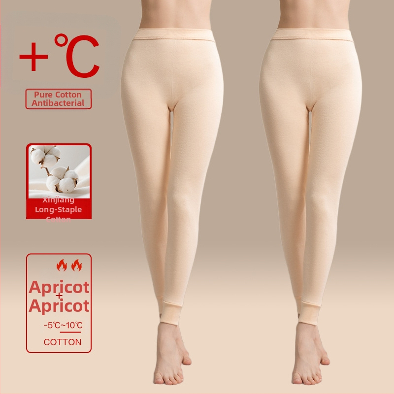 Moteriškos storos 100% medvilnės termines kelnes, vieno sluoksnio, išlaiko šilumą