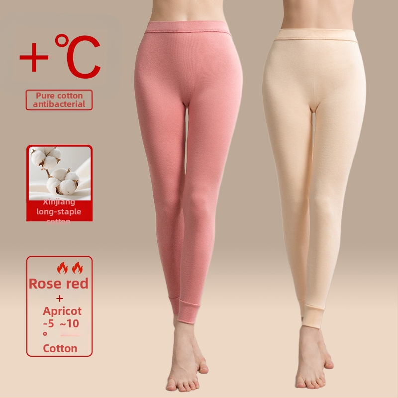 Moteriškos storos 100% medvilnės termines kelnes, vieno sluoksnio, išlaiko šilumą