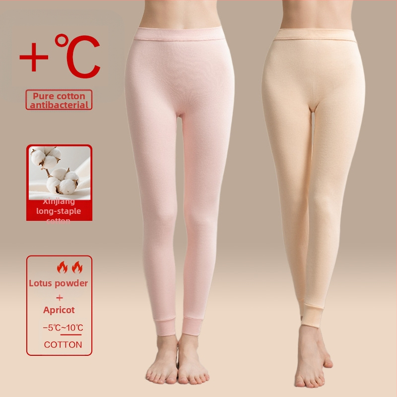Moteriškos storos 100% medvilnės termines kelnes, vieno sluoksnio, išlaiko šilumą