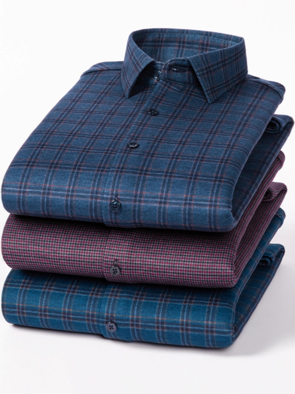 Meeste villane ruuduline särk, ruudukujuline krae, pikkade varrukatega (Talvine paksus; Polüester 71–80%)