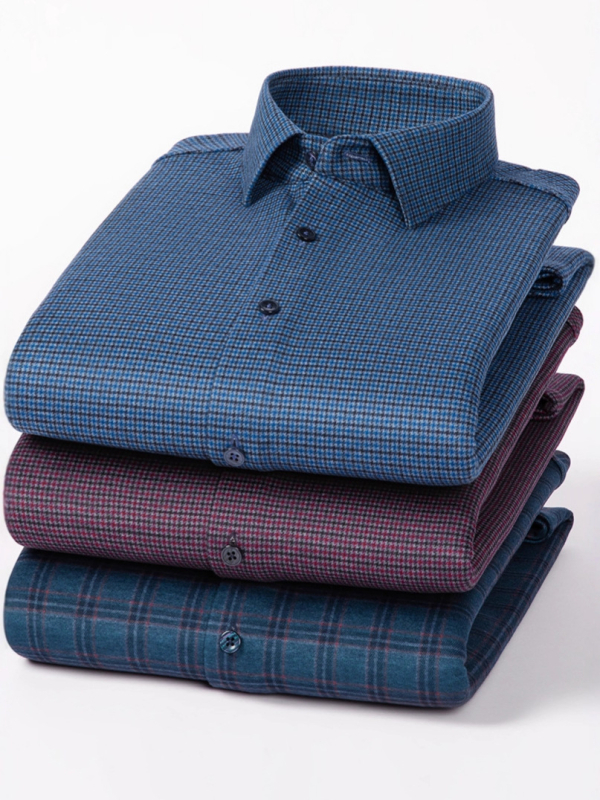 Meeste villane ruuduline särk, ruudukujuline krae, pikkade varrukatega (Talvine paksus; Polüester 71–80%)