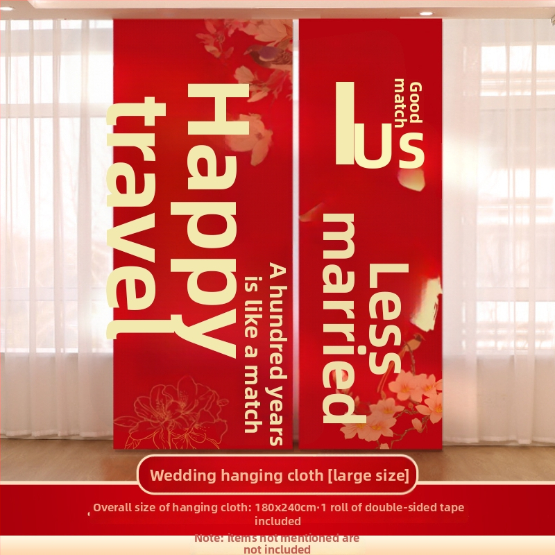 Esküvői reggeli köntös fotózáshoz és eljegyzési dekorációhoz – függő vászon falidekor (Anyag: Függő vászon; Importált: Nem; Márka: Kintoma; Kategória: Boldog szó)