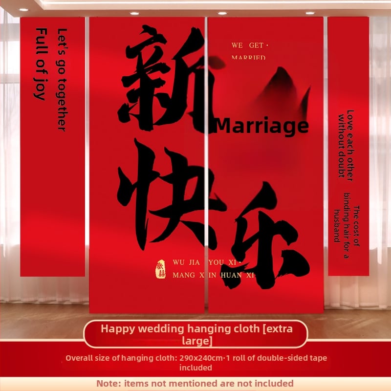 Esküvői reggeli köntös fotózáshoz és eljegyzési dekorációhoz – függő vászon falidekor (Anyag: Függő vászon; Importált: Nem; Márka: Kintoma; Kategória: Boldog szó)