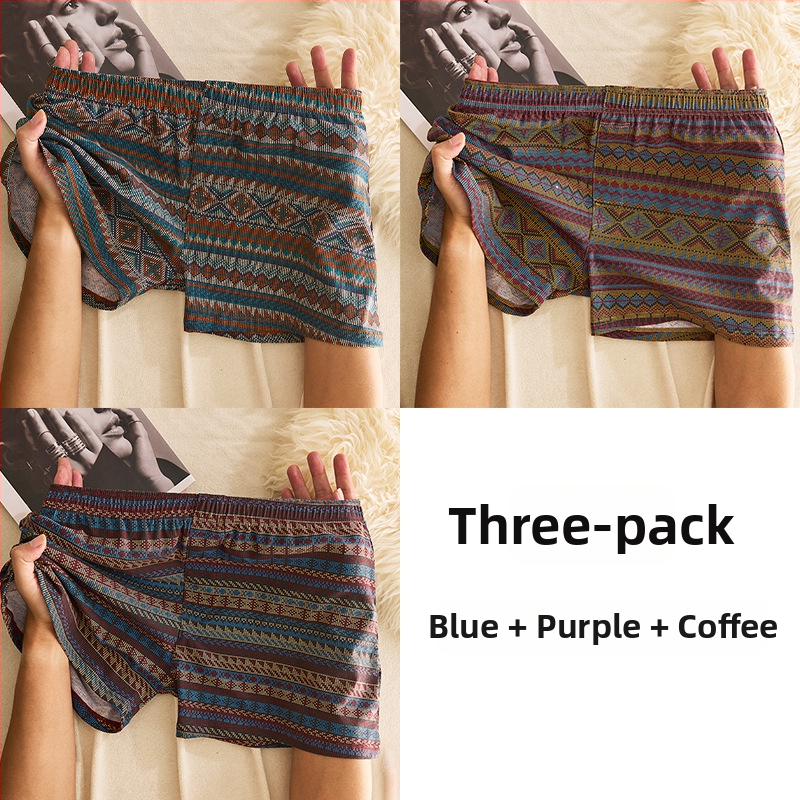 Muške pamucne bokserice sa srednjim strukom, prozračne, brzo suše, 90–95% pamuka, geometrijski/gradijentni/valoviti uzorak