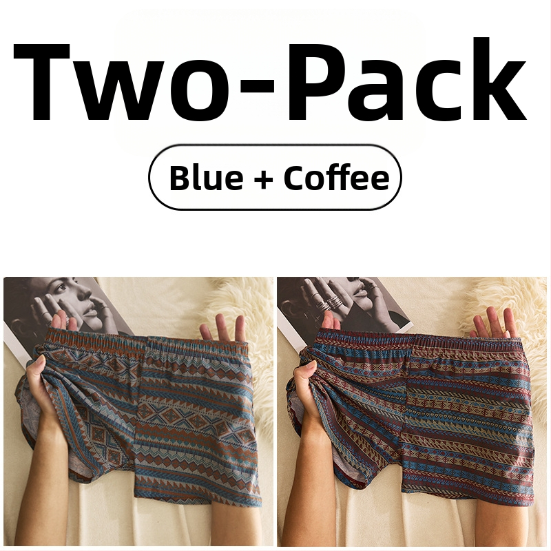 Muške pamucne bokserice sa srednjim strukom, prozračne, brzo suše, 90–95% pamuka, geometrijski/gradijentni/valoviti uzorak