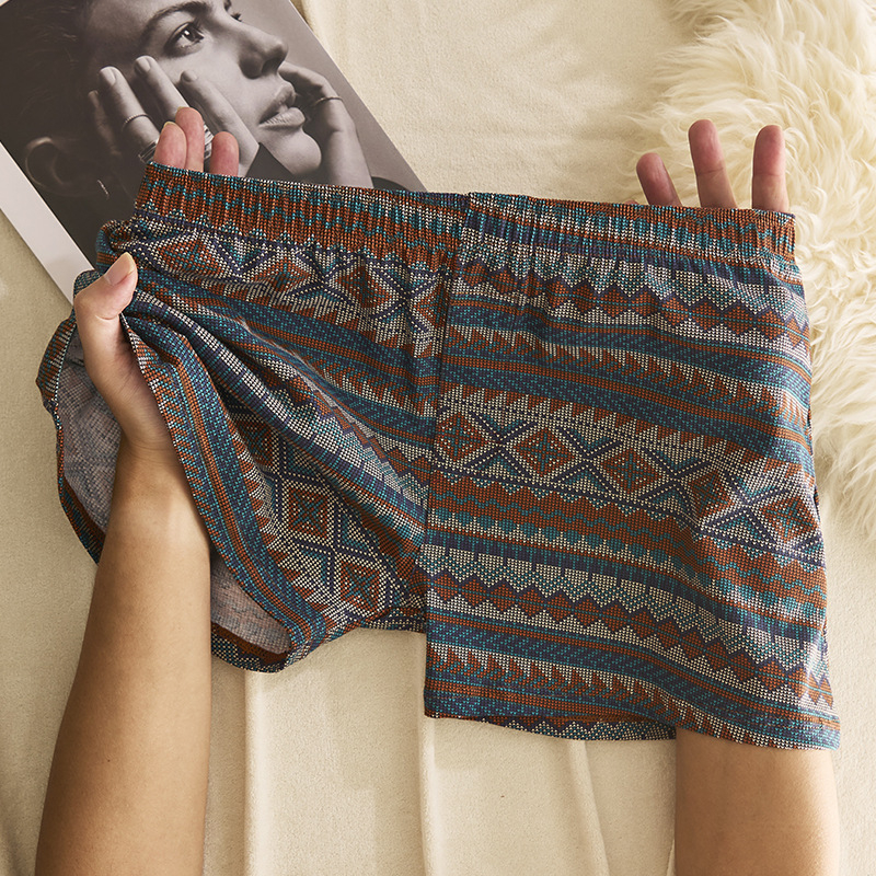 Muške pamucne bokserice sa srednjim strukom, prozračne, brzo suše, 90–95% pamuka, geometrijski/gradijentni/valoviti uzorak