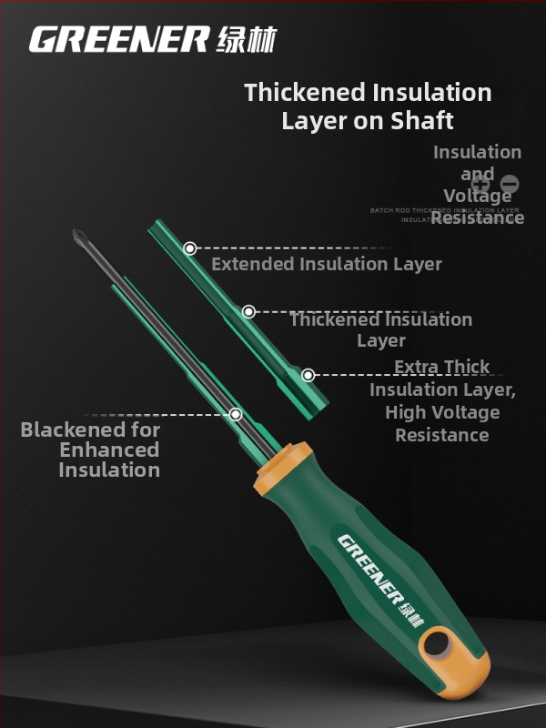Skrutkovač s krížovou hlavou pre elektrikárov, plastová rukoväť
