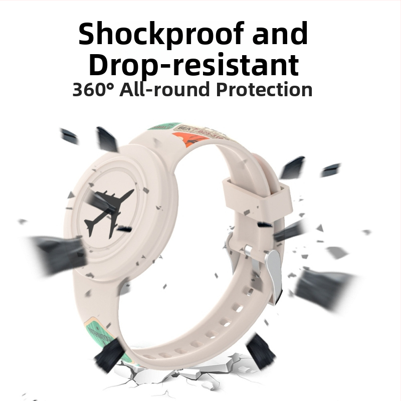 Silikoonist veekindel rihm-kaitse Apple AirTagi jaoks – armas multikas stiil, süstimise vormimine, seeria Waterproof Strap Cover, mudel Waterproof Strap Cover