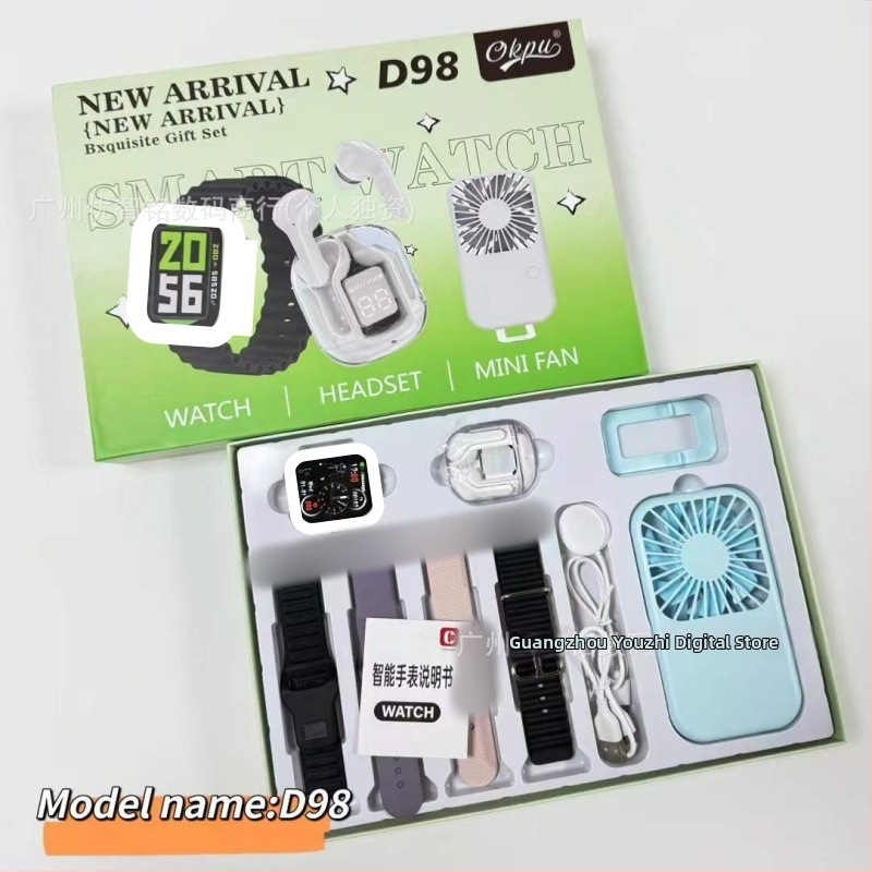 Smartwatch D96/D97/D98/D99 Plus s više stilova silikonskih narukvica, TFT zaslon, Bluetooth pozivi, pametni podsjetnici, bežično punjenje, kompatibilan s iOS