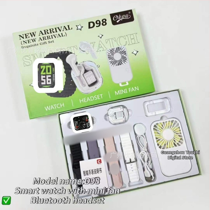 Smartwatch D96/D97/D98/D99 Plus s više stilova silikonskih narukvica, TFT zaslon, Bluetooth pozivi, pametni podsjetnici, bežično punjenje, kompatibilan s iOS