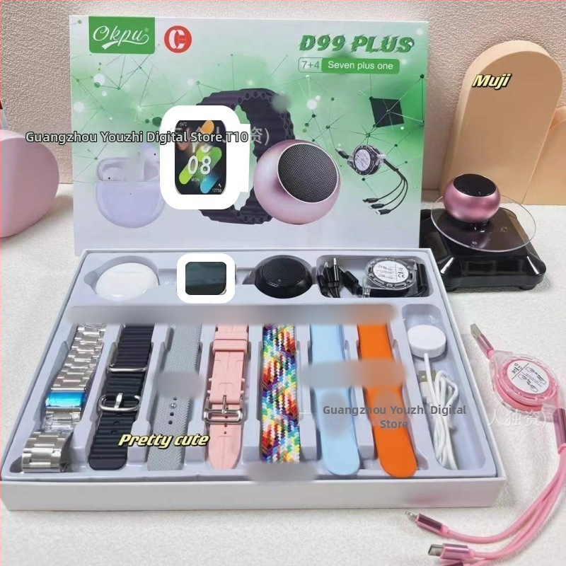 Smartwatch D96/D97/D98/D99 Plus s više stilova silikonskih narukvica, TFT zaslon, Bluetooth pozivi, pametni podsjetnici, bežično punjenje, kompatibilan s iOS