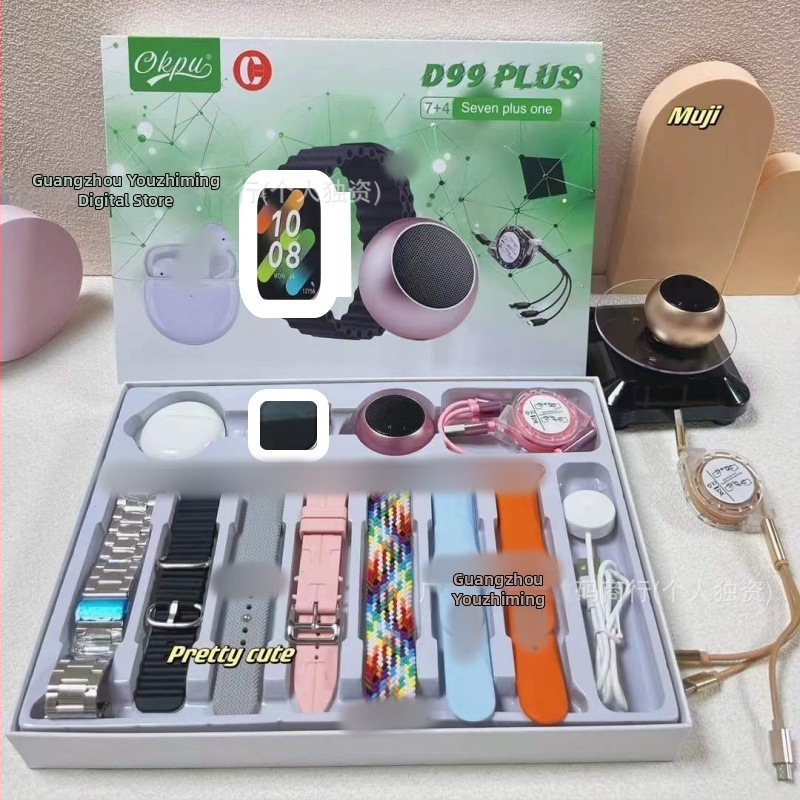 Smartwatch D96/D97/D98/D99 Plus s više stilova silikonskih narukvica, TFT zaslon, Bluetooth pozivi, pametni podsjetnici, bežično punjenje, kompatibilan s iOS