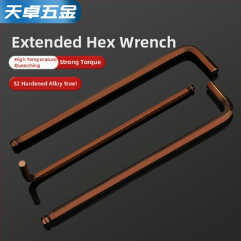 Allen kľúč s guľovou hlavou zo S2 nástrojovej ocele, L-tvar, predĺžený, vnútorný šesťuholník 2,5 mm a 4 mm