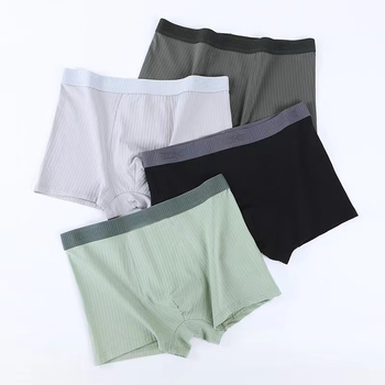 Muške pamuk bokserice, prozračne, pleteni materijal, srednji struk, jednobojni uzorak