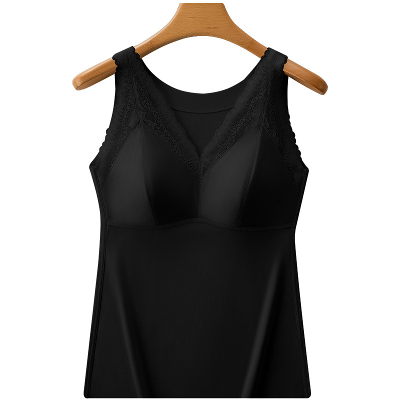 Moteriška nailono termovestė su V kaklu, įmontuotos krūties pagalvėlės ir įdaru, dviejų sluoksnių, anti-statininės, šildo