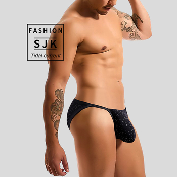 Muške briefs s G‑krojem, prozračni najlon (80–90%), U‑vrećica, niski struk, pleteni materijal