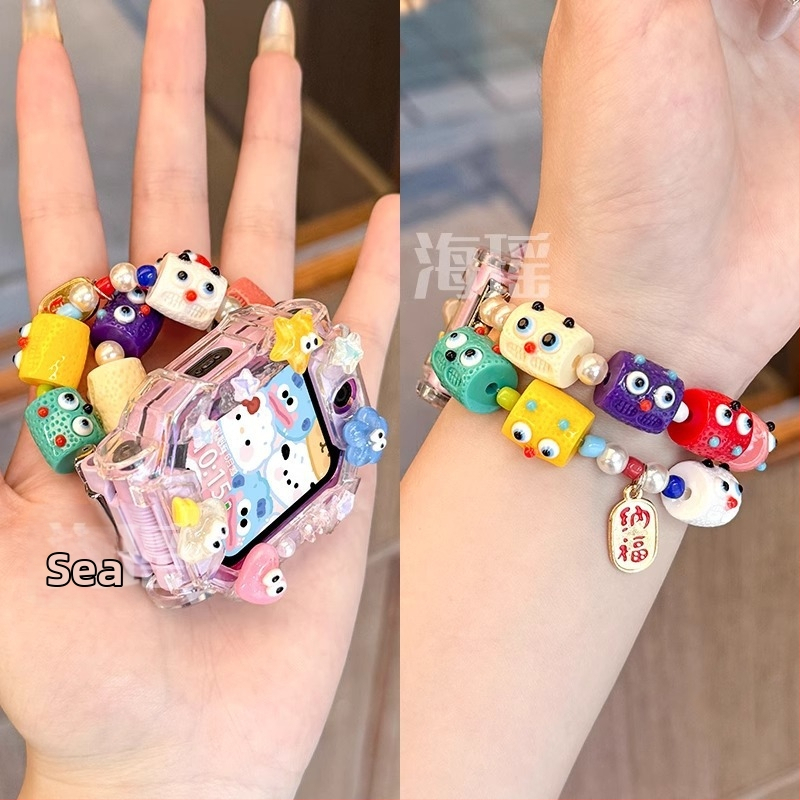 Beaded TPU remen za Little Genius pametni sat, 12 mm priključak, kompatibilan sa Z11, Z10, Z9 Mladi verzija, Z8A, Z7S, Z6S, Z6A