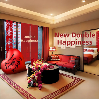 Feixunfei Vestuvės vietos dekoravimo rinkinys — popierinė fono sienos dekoras su kaspėlėmis ir gėlėmis