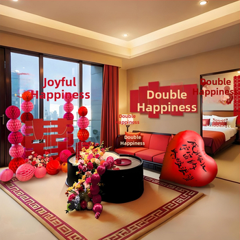 Feixunfei Vestuvės vietos dekoravimo rinkinys — popierinė fono sienos dekoras su kaspėlėmis ir gėlėmis