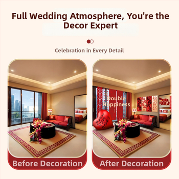 Feixunfei Vestuvės vietos dekoravimo rinkinys — popierinė fono sienos dekoras su kaspėlėmis ir gėlėmis