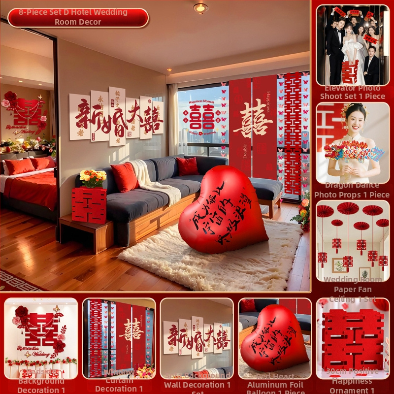 Feixunfei Vestuvės vietos dekoravimo rinkinys — popierinė fono sienos dekoras su kaspėlėmis ir gėlėmis