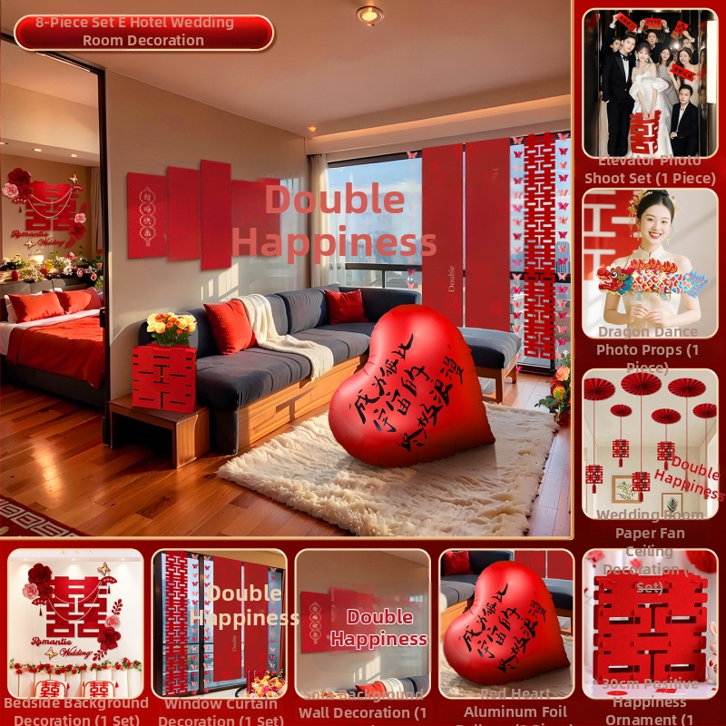 Feixunfei Vestuvės vietos dekoravimo rinkinys — popierinė fono sienos dekoras su kaspėlėmis ir gėlėmis